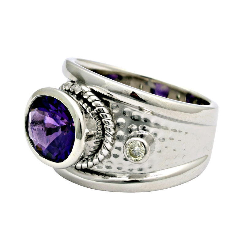 Ring - Amethyst and Diamond | Singhvi Jewels