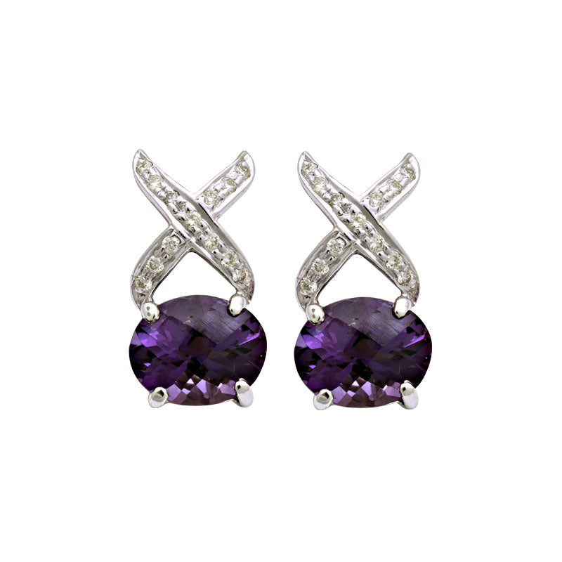 Earrings - Amethyst and Diamond | Singhvi Jewels
