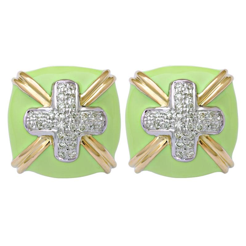 Earrings-Diamond (Enamel) (13DM) | Singhvi Jewels