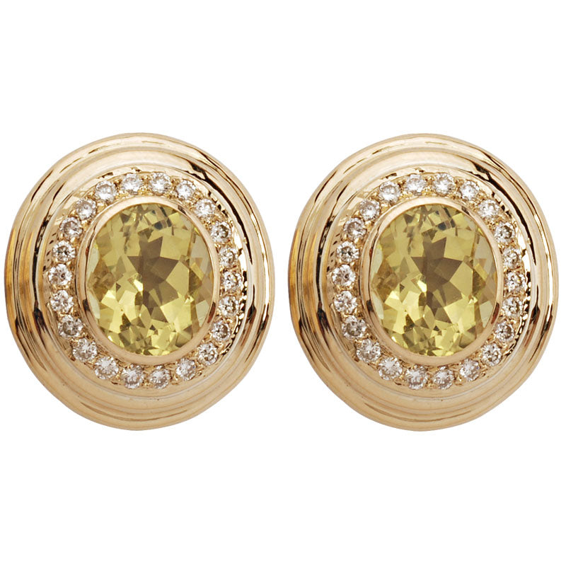 Earrings - Lemon Quartz and Diamond | Singhvi Jewels