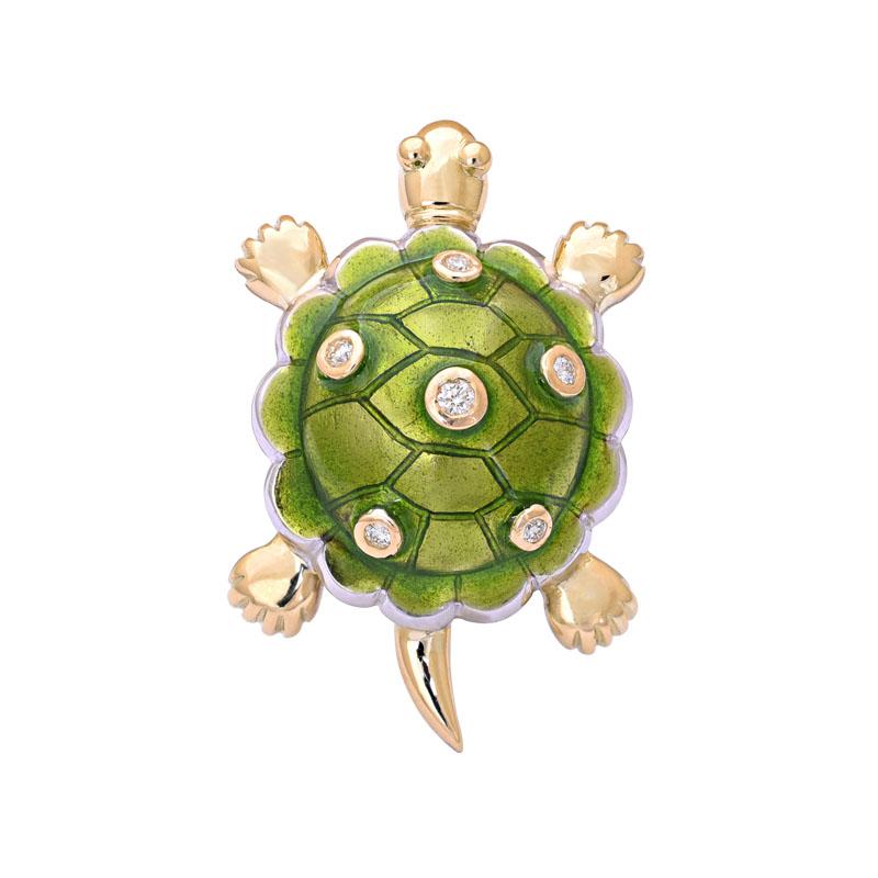 Brooch-Diamond (Enamel) (14BM) | Singhvi Jewels
