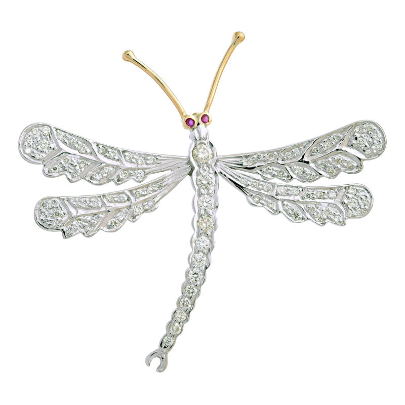 Brooch-Ruby and Diamond | Singhvi Jewels