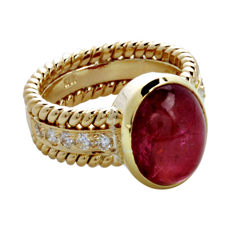 Ring - Rubellite and Diamond | Singhvi Jewels