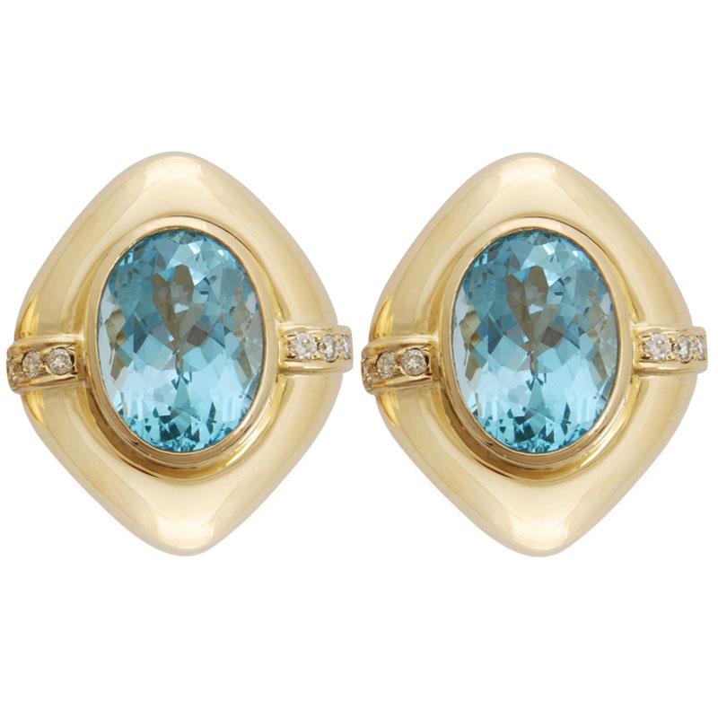 Earrings-Blue Topaz and Diamond (1461G) | Singhvi Jewels