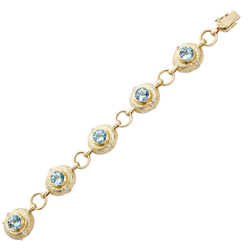 Bracelet- Blue Topaz And Diamond (1245F) | Singhvi Jewels