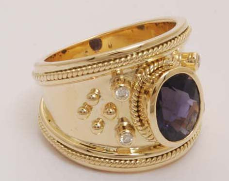 Repair - Ring - Iolite and Diamond (1510M) | Singhvi Jewels