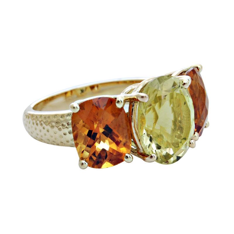 Ring-Citrine and Lemon Quartz (1735L) | Singhvi Jewels