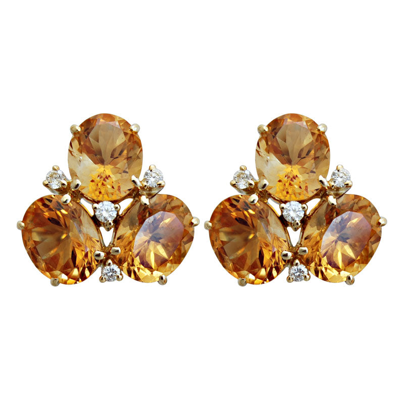 Earrings - Citrine and Diamond | Singhvi Jewels