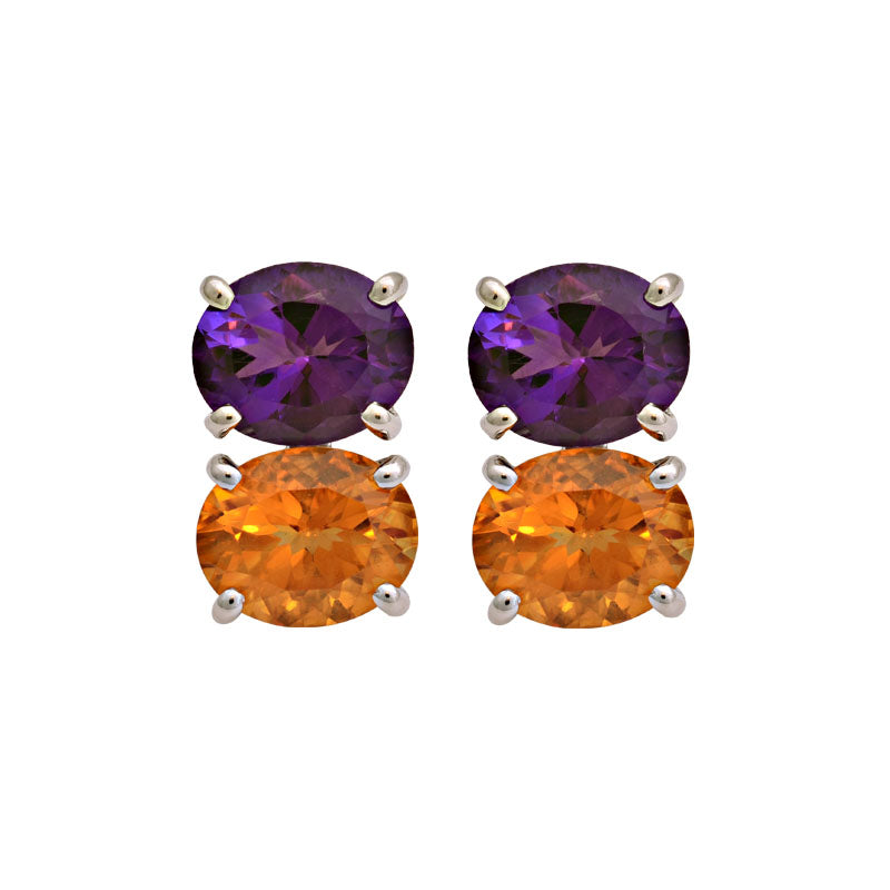 Earrings - Citrine and Amethyst | Singhvi Jewels