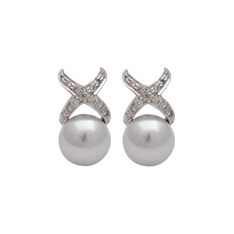 Earrings - South Sea Pearl and Diamond | Singhvi Jewels