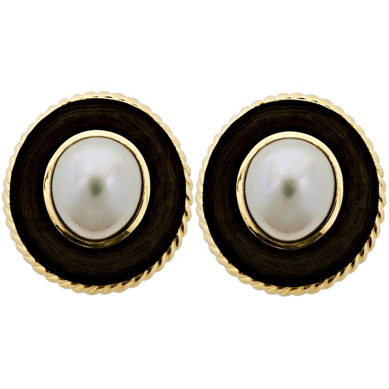 Earrings-Pearl (Enamel) (1851F) | Singhvi Jewels
