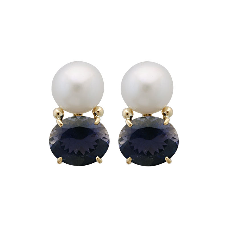 Repair - Earrings - Pearl and Iolite in 18K (SKU : 1880N) | Singhvi Jewels