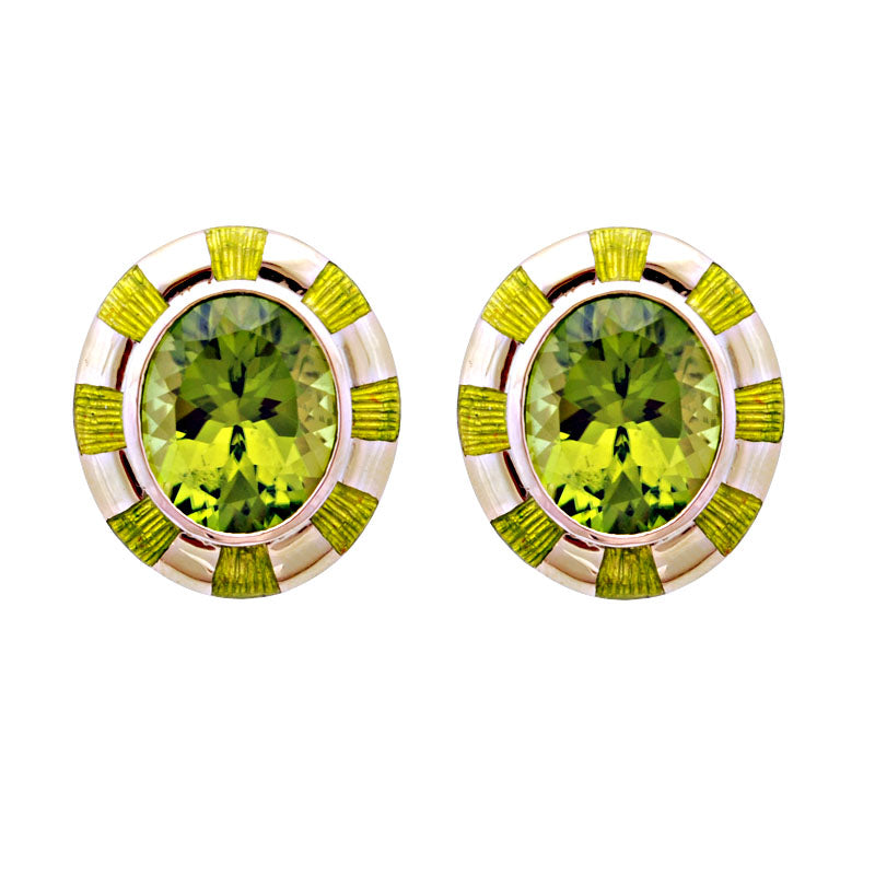 Earrings - Peridot (Enamel) | Singhvi Jewels
