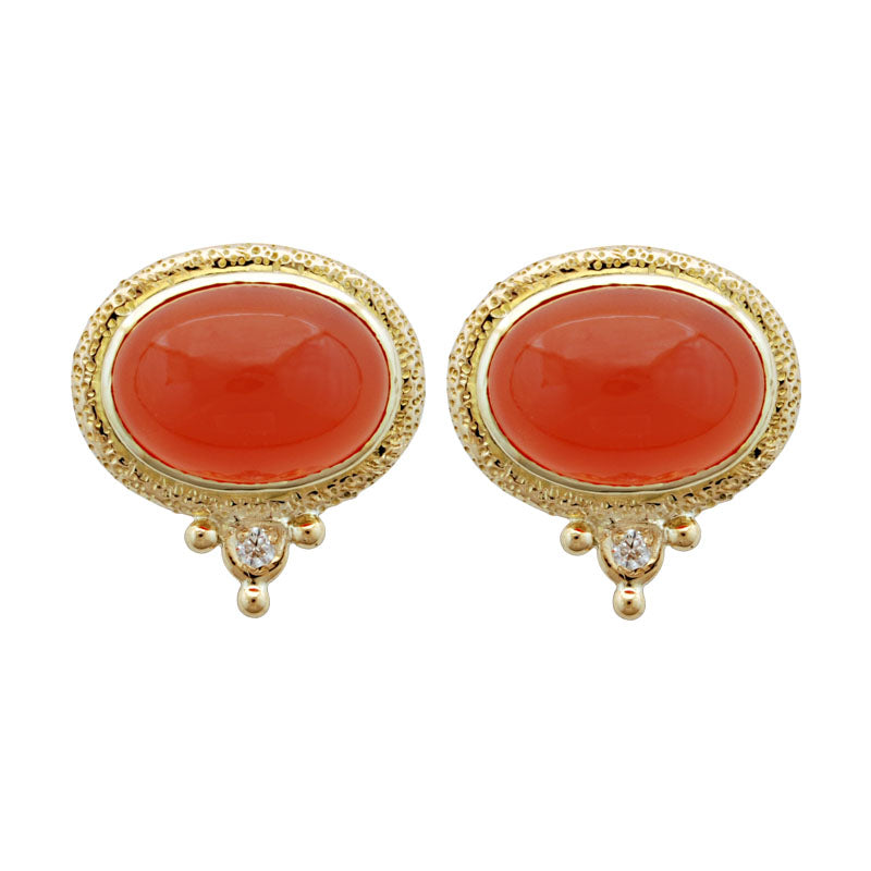 Earrings - Cornelian and Diamond | Singhvi Jewels