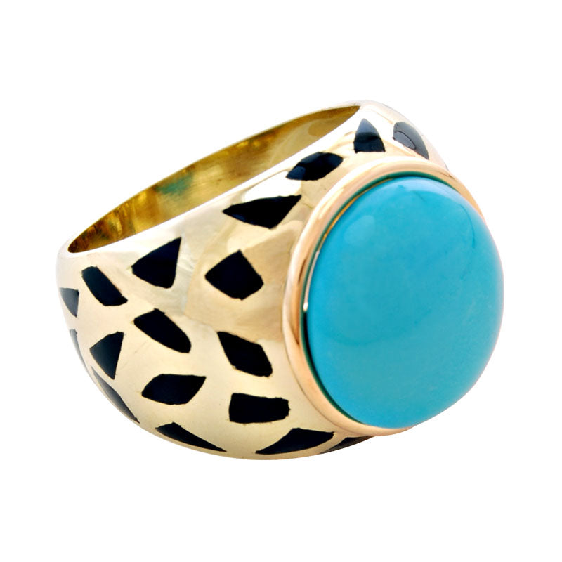 Ring-Turquoise (Enamel) | Singhvi Jewels