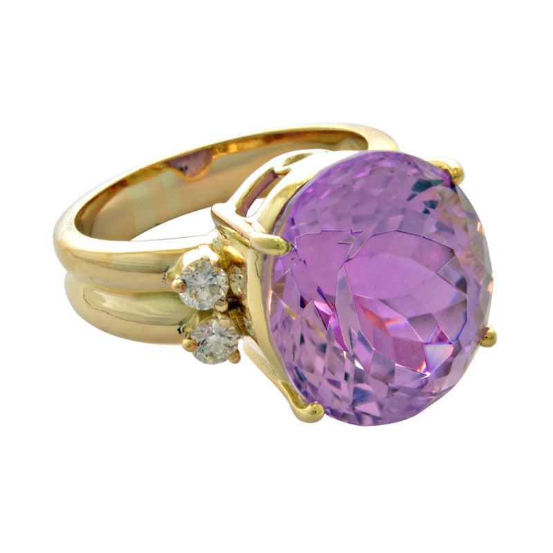Ring-Kunzite and Diamond | Singhvi Jewels