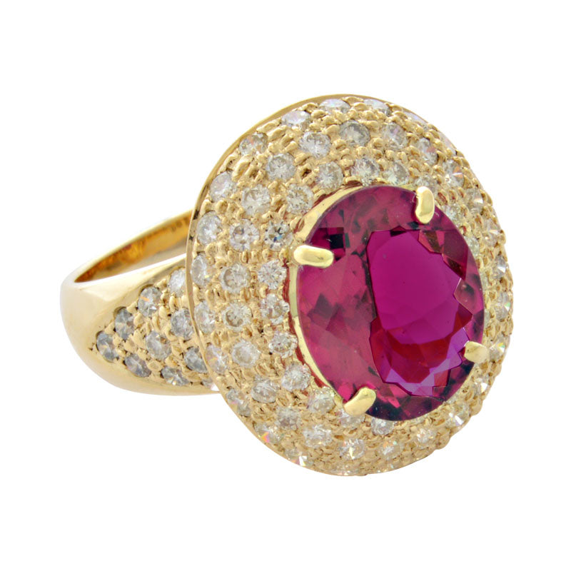 Ring - Rubellite and Diamond | Singhvi Jewels