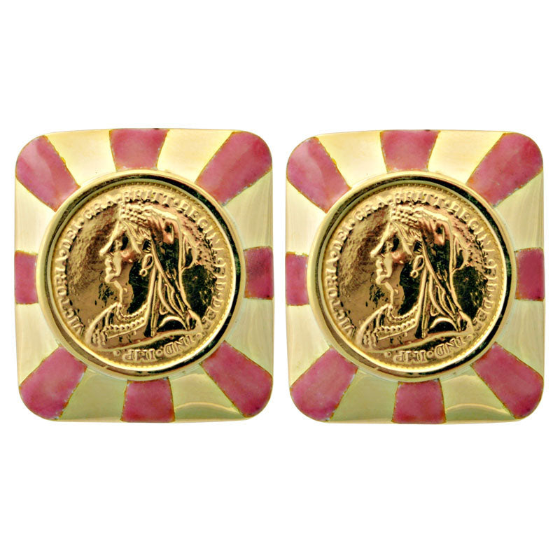 Earrings - Plain Gold (Enamel) | Singhvi Jewels