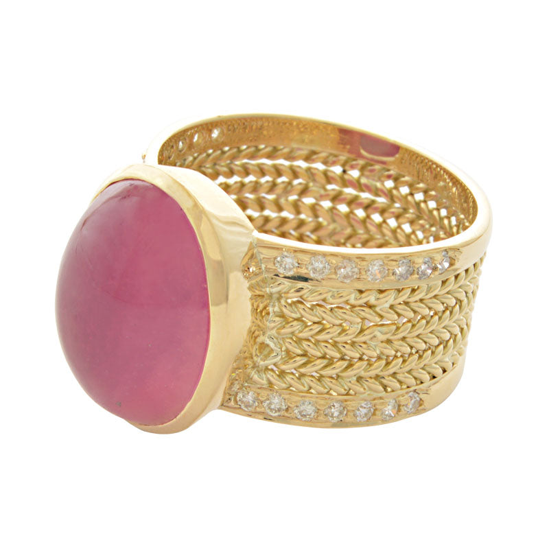 Ring-Rubellite and Diamond | Singhvi Jewels