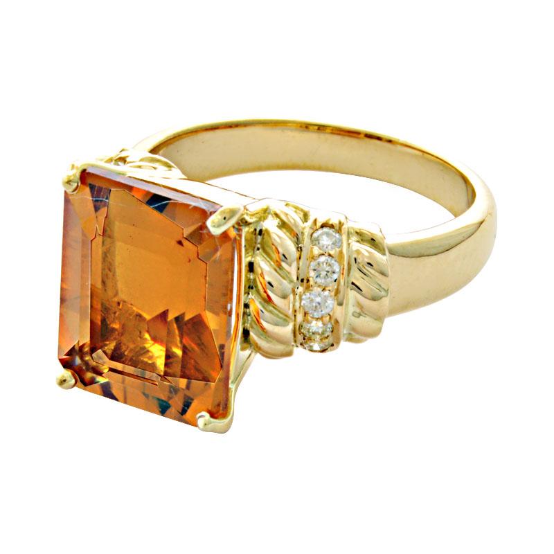 Ring-Citrine and Diamond (1915O) | Singhvi Jewels