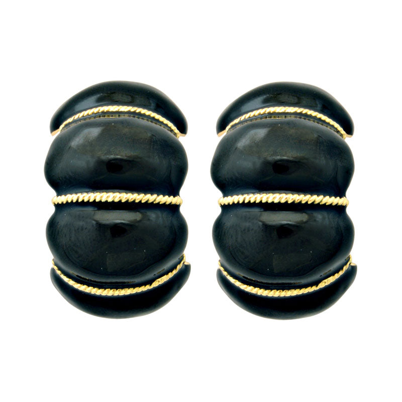 Earrings-Plain Gold (Enamel) | Singhvi Jewels