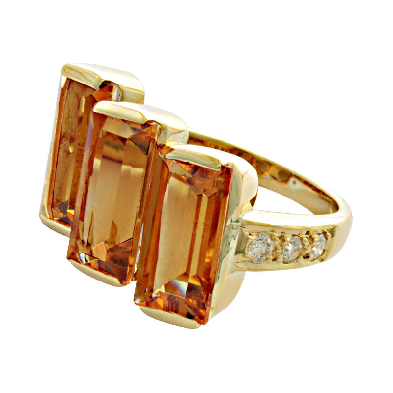 Ring-Citrine and Diamond | Singhvi Jewels