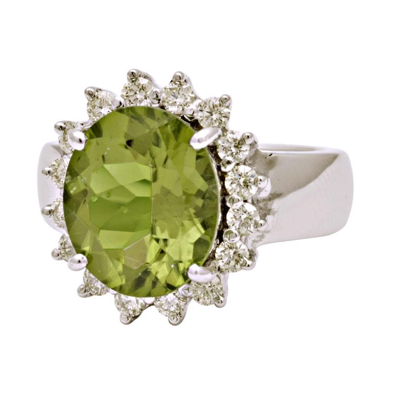 Ring-Peridot and Diamond (192CS) | Singhvi Jewels