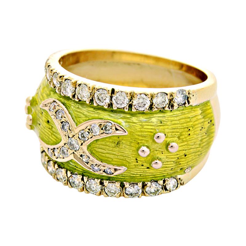 Ring-Diamond (Enamel) (1962C) | Singhvi Jewels