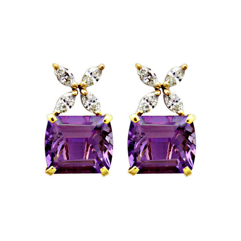 Earrings - Amethyst and Diamond | Singhvi Jewels