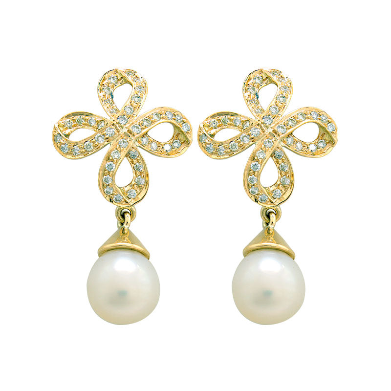 Earrings - South Sea Pearl and Diamond | Singhvi Jewels