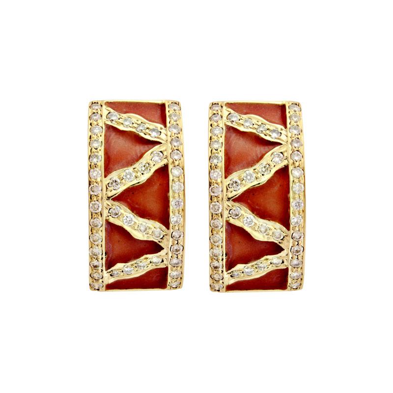 Earrings-Diamond (Enamel) (1988A) | Singhvi Jewels