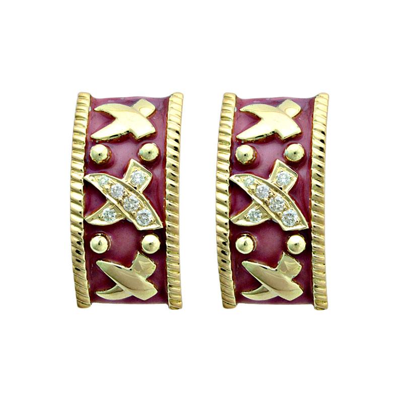 Earrings-Diamond (Enamel) (1995E) | Singhvi Jewels
