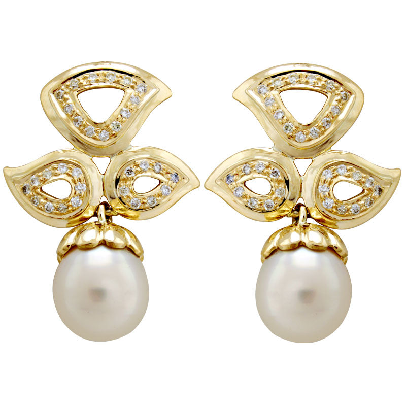 Earrings-South Sea Pearl and Diamond | Singhvi Jewels