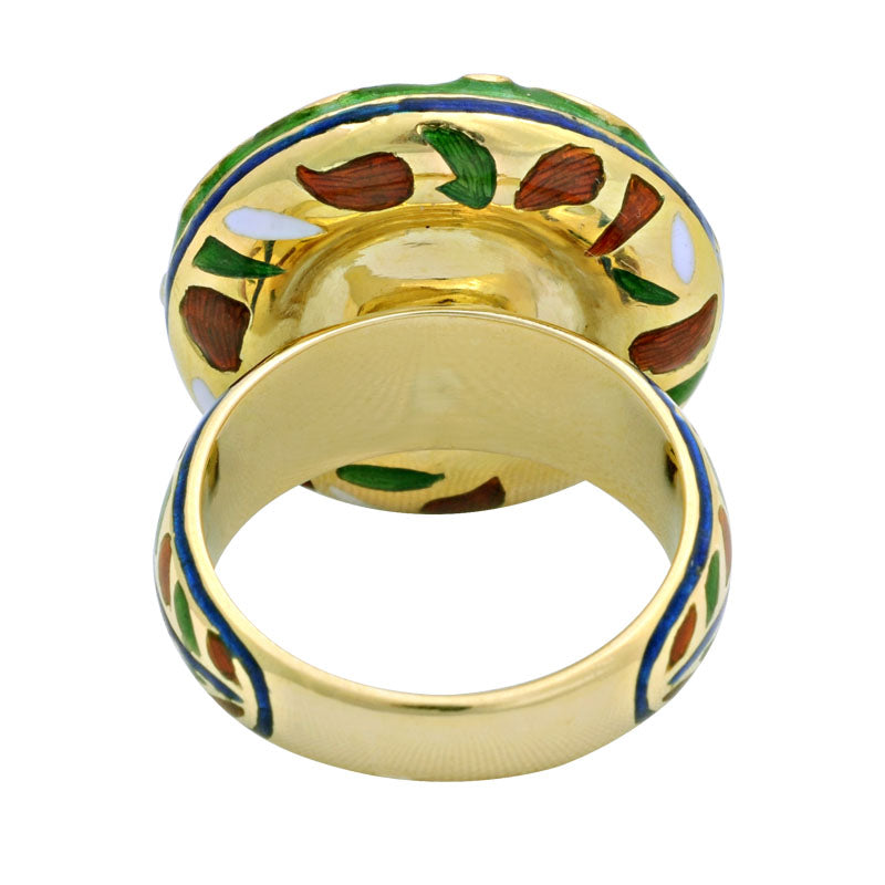 Ring - South Sea Pearl and Diamond (Enamel) | Singhvi Jewels