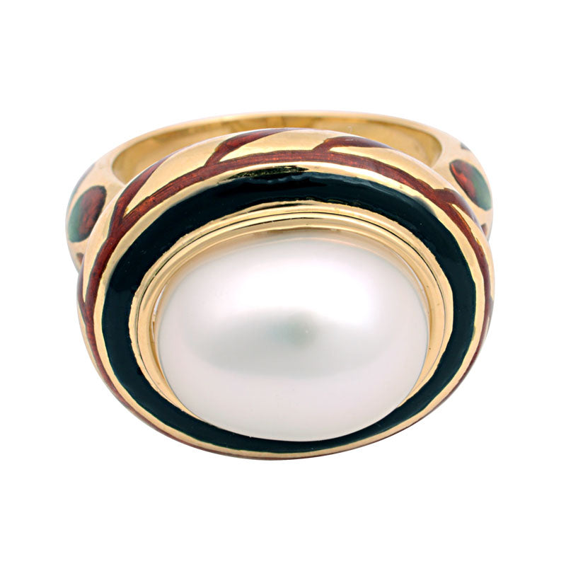 Ring - South Sea Pearl (Enamel) | Singhvi Jewels
