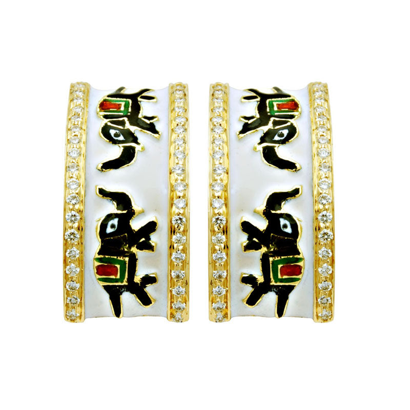 Earrings-Diamond (Enamel) | Singhvi Jewels