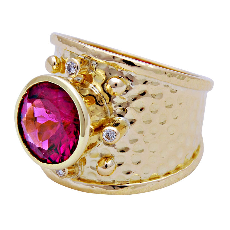 Ring - Rubellite and Diamond | Singhvi Jewels