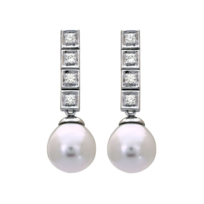 Earrings-South Sea Pearl and Diamond | Singhvi Jewels