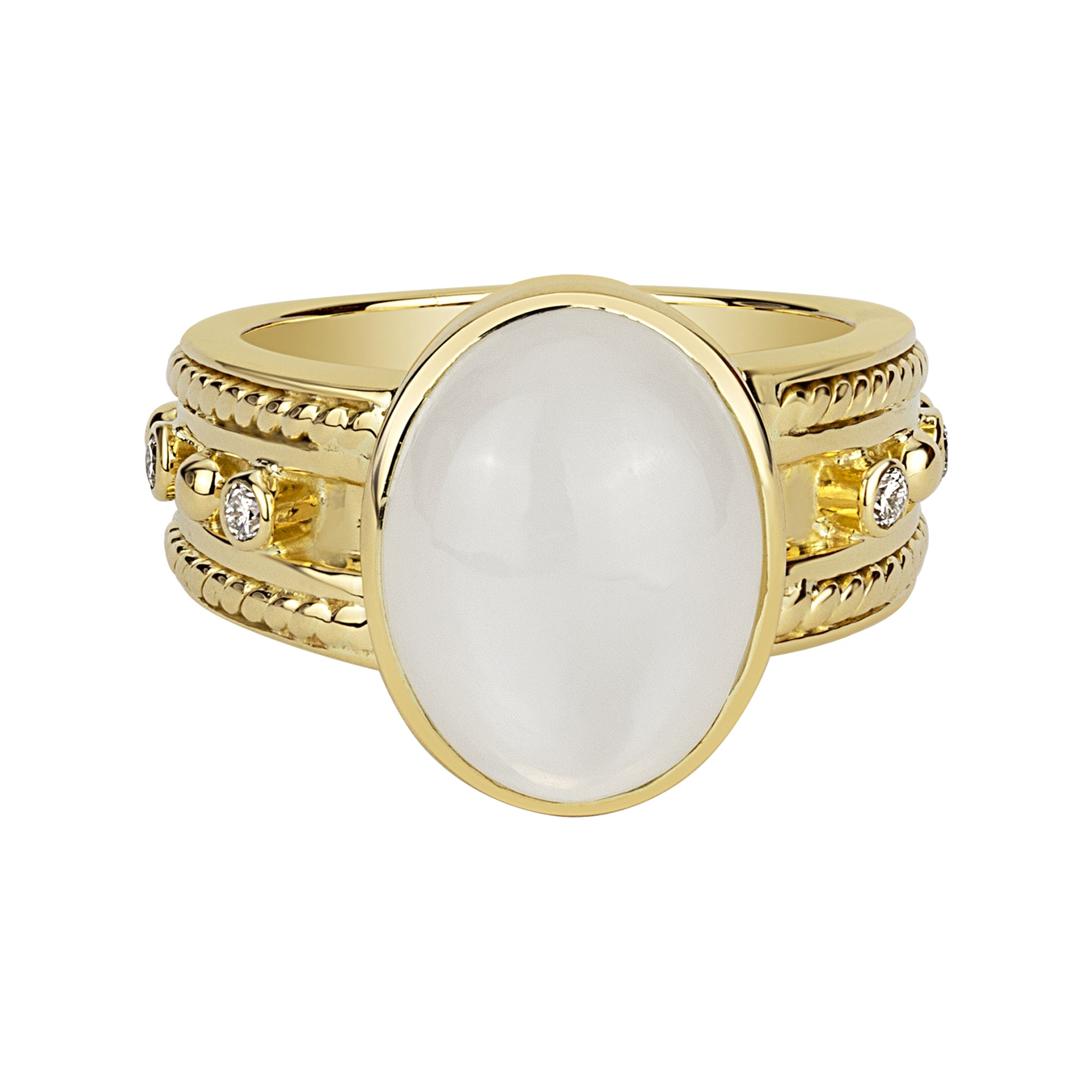Ring - Moonstone And Diamond (1683J) | Singhvi Jewels