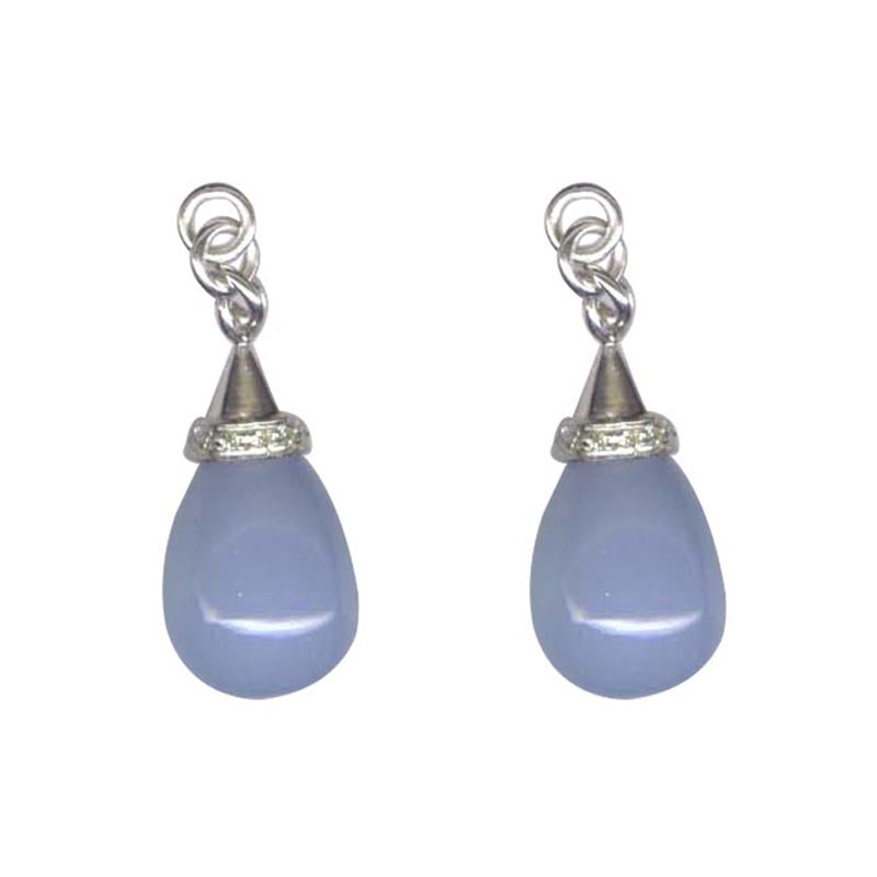 Drops- Chalcedony And Diamond (210IS) | Singhvi Jewels