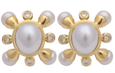 Repair - Earrings - Pearl and Diamond in 18K gold | Singhvi Jewels