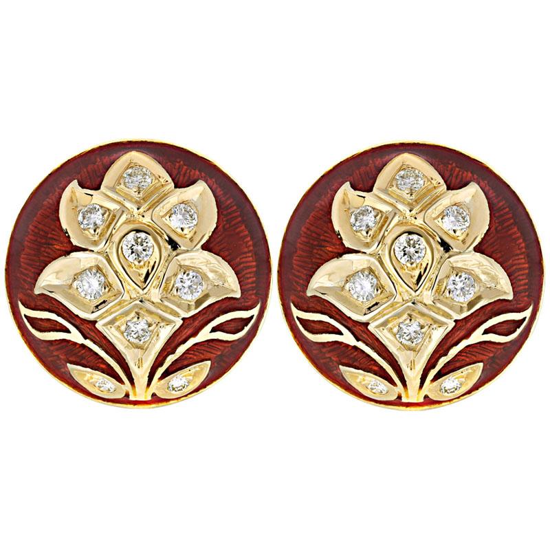Earrings-Diamond (Enamel) (2105G) | Singhvi Jewels