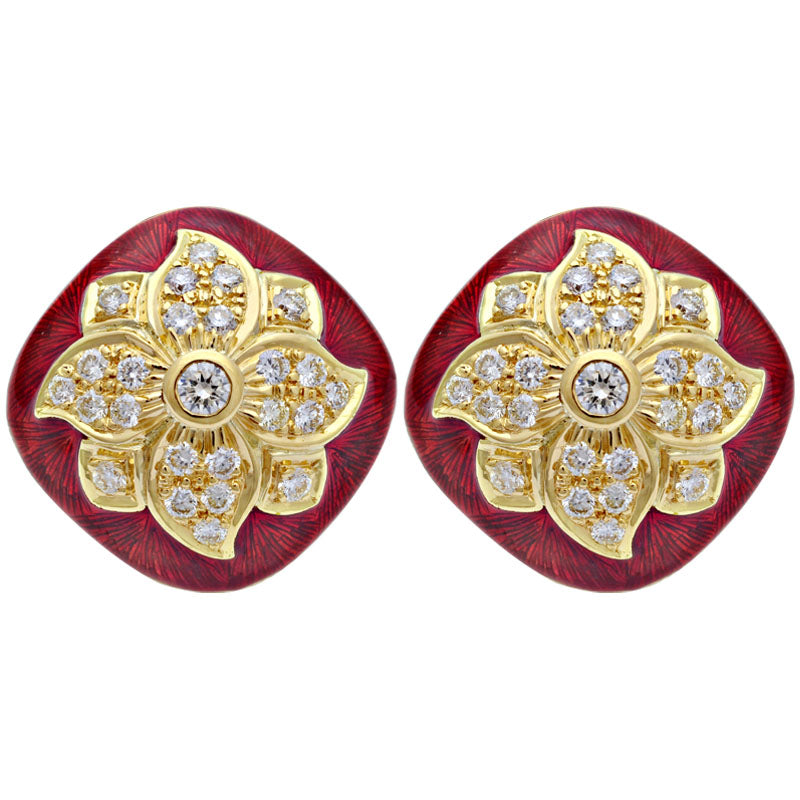 Earrings-Diamond (Enamel) (2105J) | Singhvi Jewels