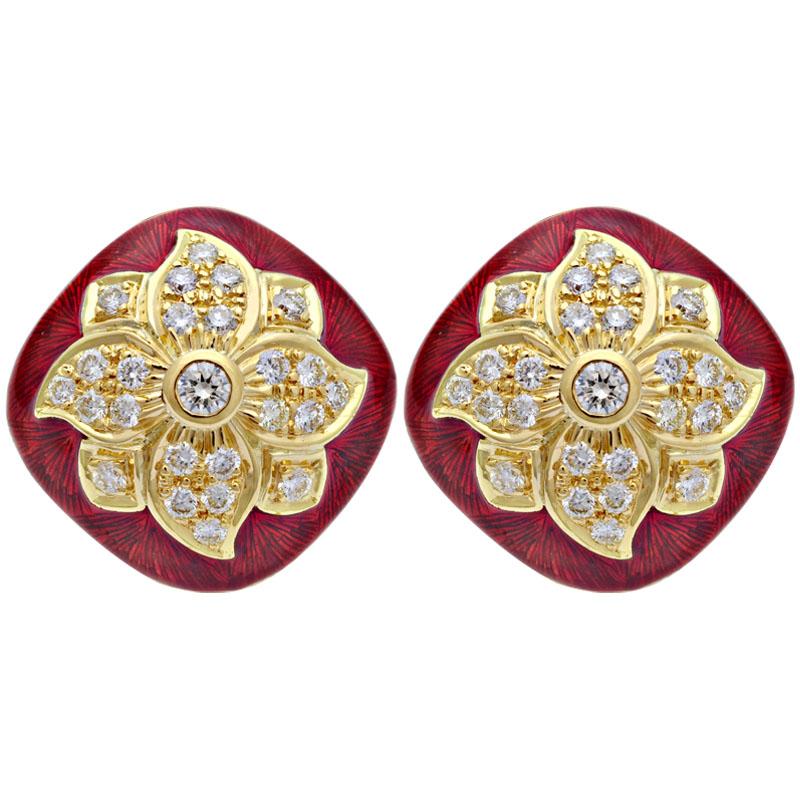Earrings-Diamond (Enamel) (2105J) | Singhvi Jewels