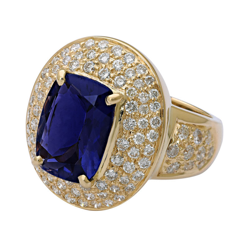 Ring - Iolite and Diamond | Singhvi Jewels