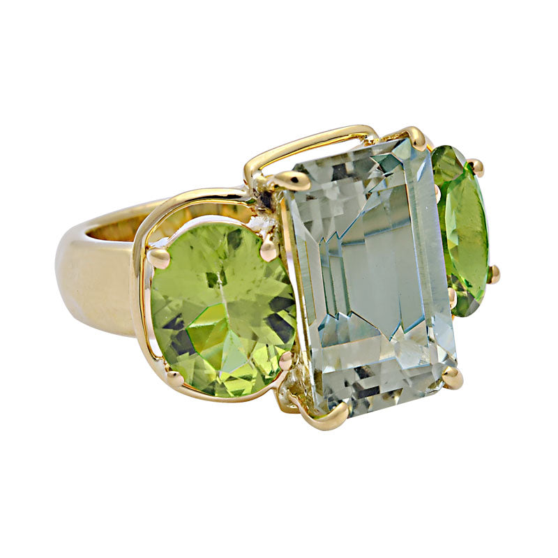 Ring - Green Quartz and Peridot | Singhvi Jewels
