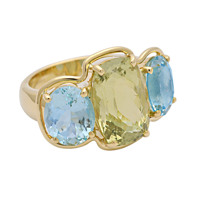 Ring - Beryl and Aquamarine | Singhvi Jewels