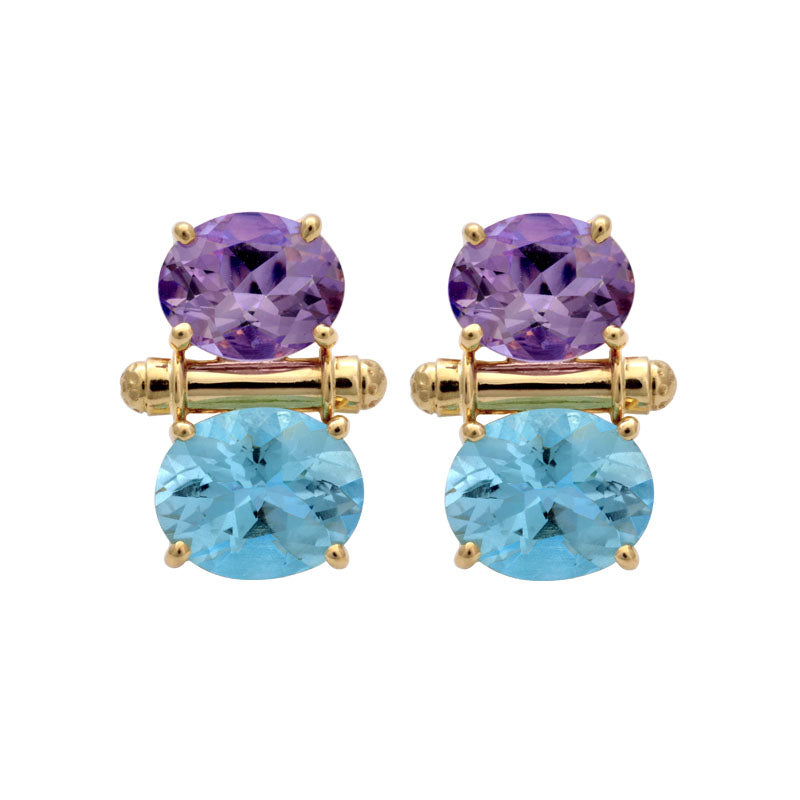 Earrings - Amethyst and Blue Topaz | Singhvi Jewels