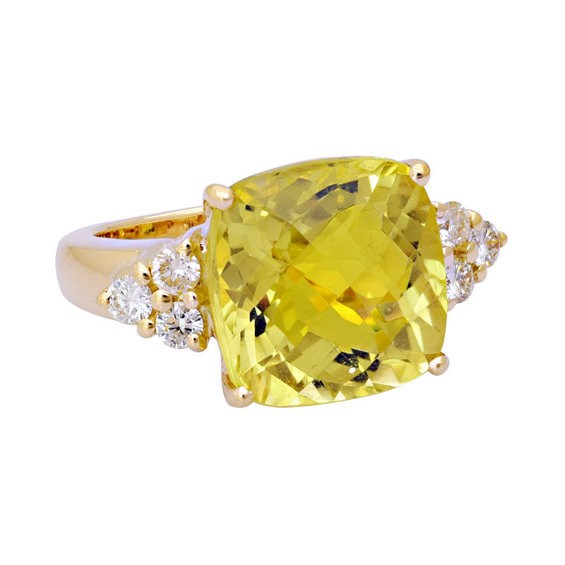 Ring-Lemon Quartz and Diamond | Singhvi Jewels