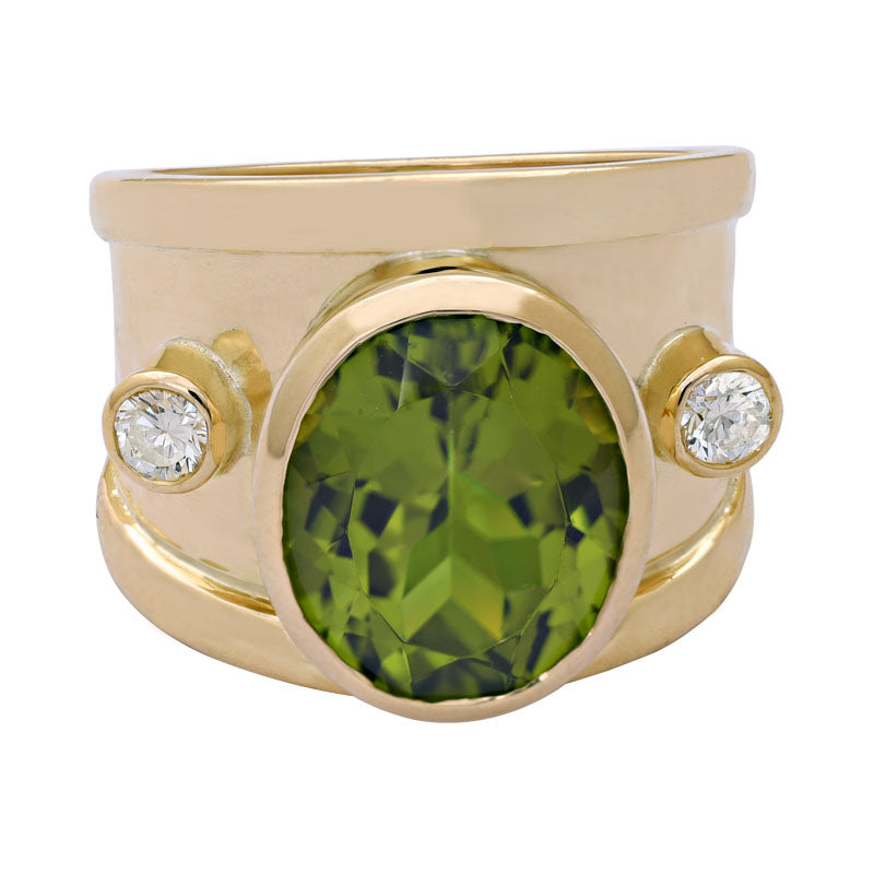 Ring-Peridot and Diamond | Singhvi Jewels